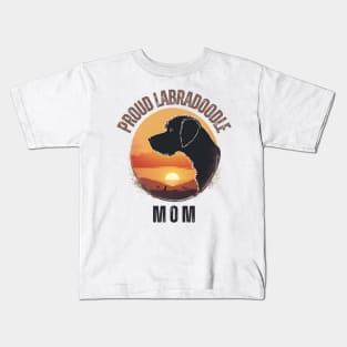 Vintage Sunset Labradoodle Mom Kids T-Shirt